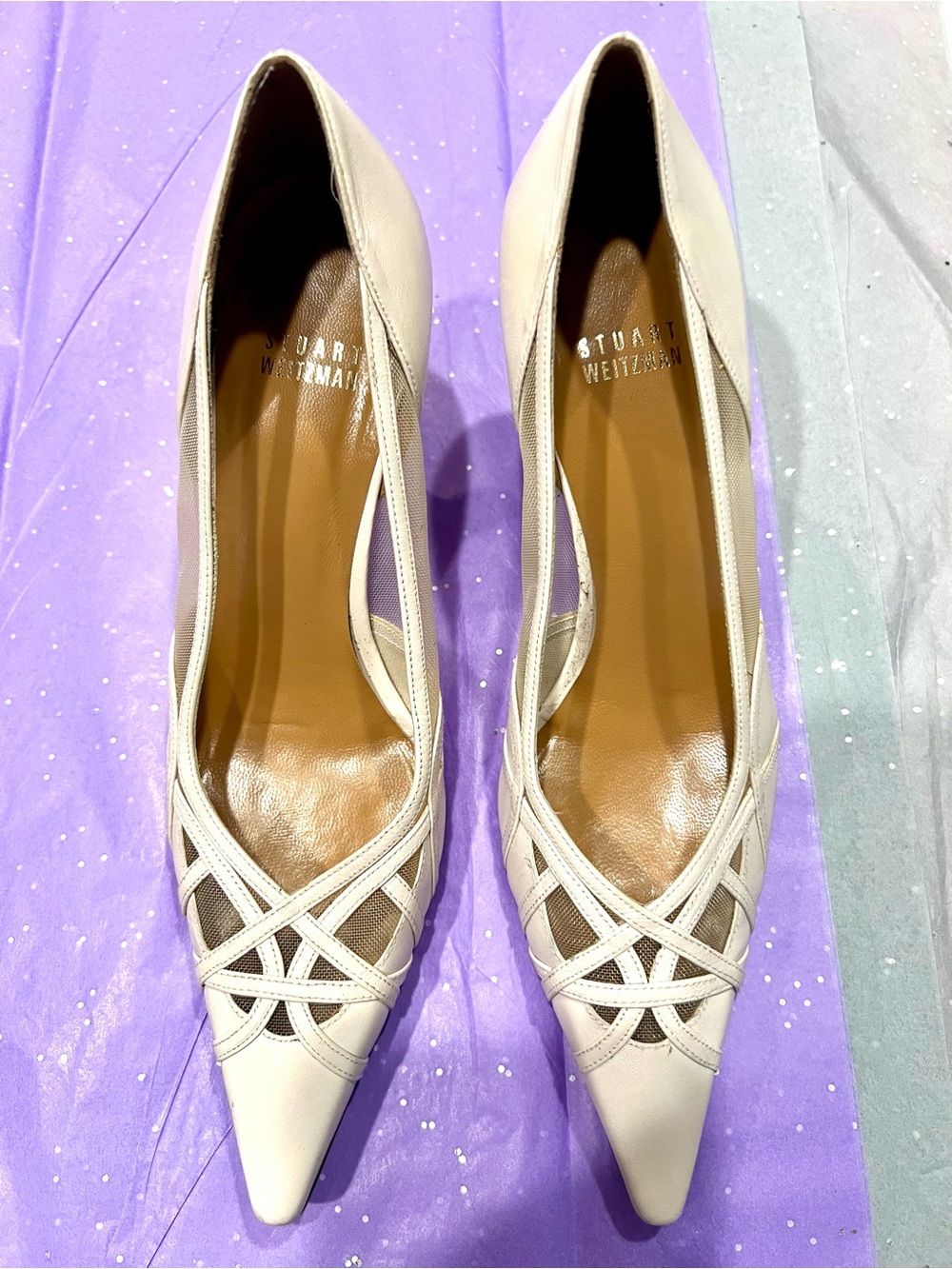 Stuart Weitzman Sophisticated Ivory Heels 7.5M